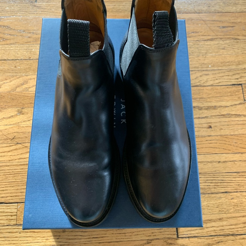 Men's Jack Erwin Ollie Chelsea Boot Black Full Grain Size 8